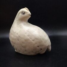 Vintage grayish White Porcelain Partridge Quail Bird Ceramic Figurine 1971 picture