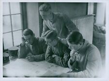 Soldiers reading a newspaper in the barracks. -... - Vintage Photograph 554634 picture