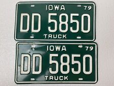 1979 Iowa Truck License Plate Pair DD-5850 Collectible No Tags picture