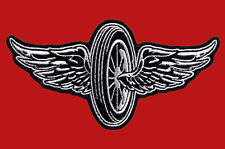 FLYING WHEEL EMROIDERED 11 INCH (XXL) MC BIKER PATCH  picture