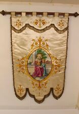 Hand Embroidered Silk St Anne and Virgin Mary Banner picture