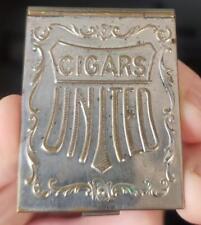 Pat 1904 UNITED CIGARS HAVANA AMERICAN CIGAR ADVERTISING MATCH SAFE HOLDER VESTA picture