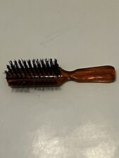 Vintage Goody USA Purse Hair Brush Nylon Bristles 6” Amber Handle Sanitized picture