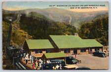Mt Washington New Hampshire~Cog Railway & New Marshfield House~PM 1947 Linen PC picture
