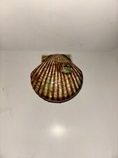 VTG Ceramic Sea Shell Crab Lid Brass Metal Base Trinket Box Hinged Made in Japan picture
