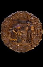 Antique French 3D Wood/Resin Hand Painted Collector’s Plate picture