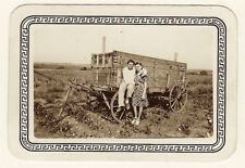 YOUNG COUPLE POSING IN A CROP FIELD   (VINTAGE PHOTO) picture