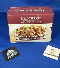 Crock Pot Recipe Card Collection Tin Keepsake Box 76 Recipes picture