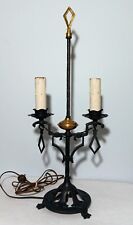 Antique/Vintage Victorian Gothic Cast Iron Metal Double Candelabra Table Lamp picture