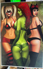 BEAUTIFUL HARLEY QUINN POISON IVY CATWOMAN ART PRINT NATHAN SZERDY 12x18 picture