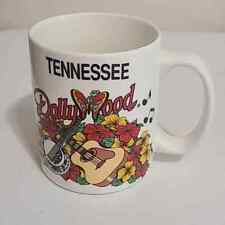 Vintage Dollywood Floral Butterfly Coffee Cup Mug 1994 Music Guitar Banjo Dolly picture