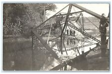 c1910's Bridge Collapse In Colorado CO RPPC Photo Posted Antique Postcard picture