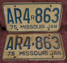 1975 Missouri license plate pair Set Of 2 AR4 863 Ford Chevy Dodge R MO Man Cave picture