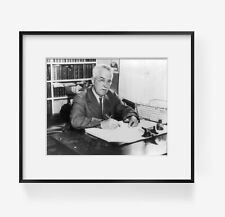 1934 Photo Allan Roy Dafoe, 1883-1943 Half lgth., seated at desk, facing right; picture