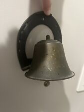 Antique Bell Horseshoe Wall Mount Brass Vintage Barn Decor Farm Horse Cabin Hang picture