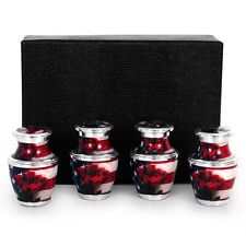 Natures Peace American Flag Small Keepsake Urns for Human Ashes -Set of 4 & Case picture