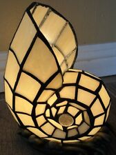 Tiffany Style Stained Glass Seashell Lamp New Coastal Nautical Shell Light Beach picture