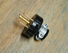 3 Prong Electrical Plug w/ Cord Clamp - Grounded Industrial Vintage Style Rewire picture