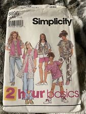 Girls Size 7-10 8896 Simplicity 2 Hour Basic Uncut Vest Shorts  Sewing Pattern picture