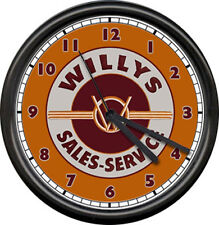 Willys Willy's Jeep Sales Parts Service Dealer Auto Car Sign Wall Clock picture