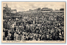 1928 Crowded Place Sun Procession Jaipur Rajasthan India Vintage Postcard picture