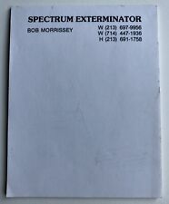 Vintage SPECTRUM EXTERMINATOR Paper Notepd 15pp Bob Morris Los Angeles CA USA picture