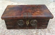 Vintage Old Handcrafted Wooden Jewellery Merchants Money Box Brass Fitting W780 picture