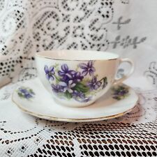 Vintage Purple Violets Tea Cup & Saucer Japan Floral Grannycore  picture