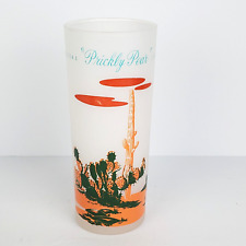 Vtg Blakely Oil & Gas Arizona Prickly Pear Cactus Tall Frosted Tom Collins Glass picture