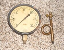 Antique Jas P Marsh Corp Chicago Industrial Factory Gage Gauge w/ Brass Fitting picture