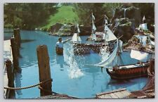 Universal City Studios Special Effects Man with Model Pirate Vessels Postcard picture