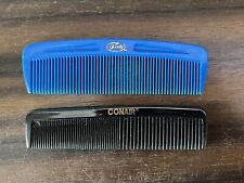 Vintage 80s 5” Plastic Pocket Combs Blue Unbreakable Goody Black Conair USA NOS picture