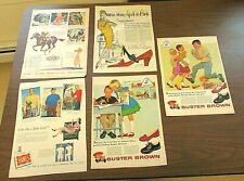 5 Vtg 1940s Buster Brown Shoes Dupont Brown Shoe Hanes Full Color Magazine Ads  picture