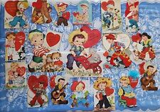 18 Vtg Valentine Greeting Cards ALL BOYS Diecut Standup Lot C-1940-50s picture