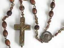 Antique Rustic Rosary Beads Relic Terra Catacumbarum Roma Seed Wood Beads picture