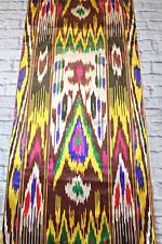 1980s/2.9 m ethnic vintage silk ikat fabric/Uzbek luxury boho cloth Khan-atlas picture