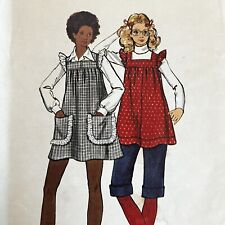 Vintage 1970s Butterick 6873 Coquette Ruffle Smock Dress Sewing Pattern 6 UNCUT picture