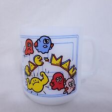 Vintage Glasbake Pacman Coffee Mug Milk Glass Video Game Cup White picture