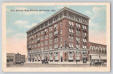 Postcard Oklahoma Bartlesville First National Bank Building Car Vintage Unposted picture