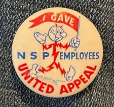 Vintage Reddy Killowat I gave NSP Employees United Appeal Pin Button picture