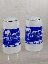 Vintage Porcelain North Carolina Zoo Souvenir Salt Pepper Shakers picture