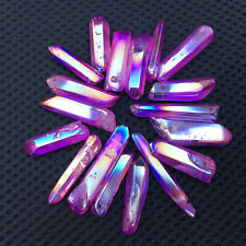Colorful titanium rainbow aura lemurian quartz crystal point 50g picture