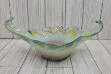 Beautiful Handblown Art Glass Trinket Vanity Dish Colorful Murano Style  picture