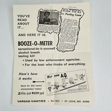 Vargas Vanities Booze-O-Meter Alcohol Testing Kit VTG Advertising Quack Novelty picture