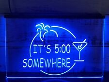 It's 5 Five O'clock Somewhere LED Neon Light Sign Bar Club Pub Wall Art Décor picture