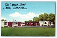 c1940's The Kramer Motel & Restaurant Grounds Cottage Medford Wisconsin Postcard picture