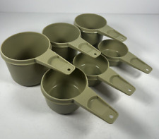 Vintage Complete Set 6 Tupperware Avocado Green Nesting Measuring Cups picture