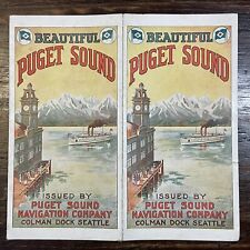 BEAUTIFUL PUGET SOUND - COLEMAN DOCK SEATTLE - 1910’S VTG TRAVEL BROCHURE picture