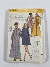 VTG 1970s Simplicity Sewing Pattern 9722 Misses Women Robe in Two Length #123 picture