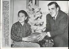 1963 Press Photo Ara Parseghian and son Michael hold football in Evanston, Ill. picture